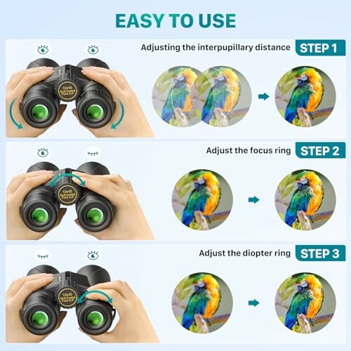 Step-by-step guide to adjusting binoculars.