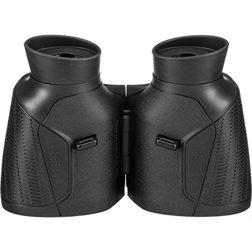 Black binoculars viewed from the back.