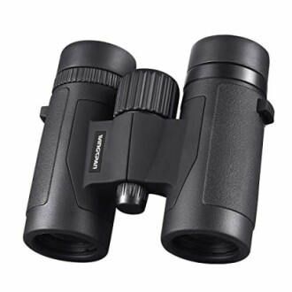 Black binoculars with central focus wheel