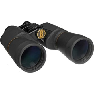 Black binoculars with brand logo