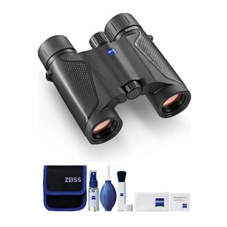 Zeiss binoculars with cleaning kit accessories.